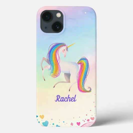カラフルな幻想のユニコーンの女の子 Case-Mate iPhoneケース (裏面)