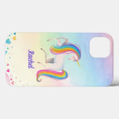 カラフルな幻想のユニコーンの女の子 Case-Mate iPhoneケース (裏面 (横))