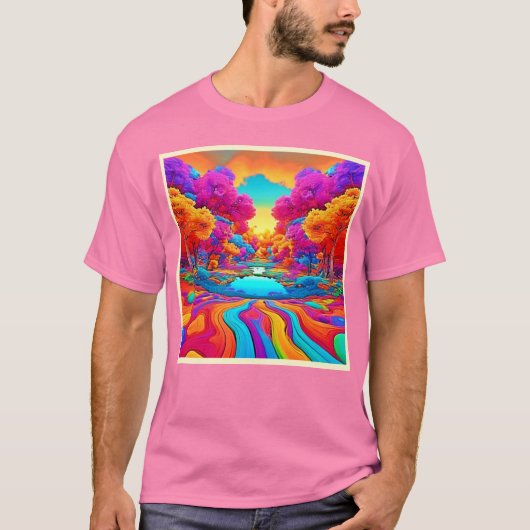 カラフルな幻想の風景 Tシャツ (正面)