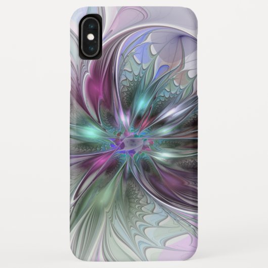 カラフルな幻想抽象モダンフラクタルフラワー Case-Mate iPhoneケース (裏面)