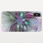 カラフルな幻想抽象モダンフラクタルフラワー Case-Mate iPhoneケース (裏面(横))