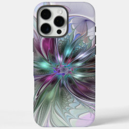 カラフルな幻想抽象モダンフラクタルフラワー iPhone 16 PRO MAXケース