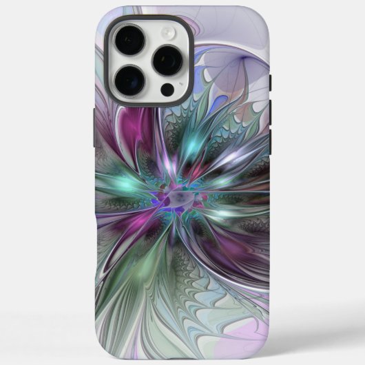 カラフルな幻想抽象モダンフラクタルフラワー Case-Mate iPhoneケース (裏面)