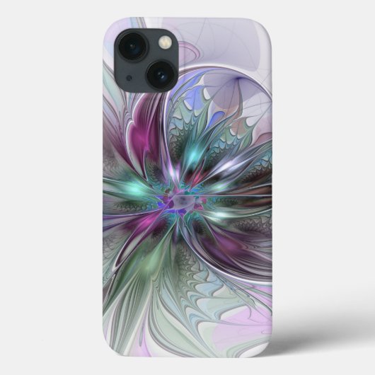 カラフルな幻想抽象モダンフラクタルフラワー Case-Mate iPhoneケース (裏面)