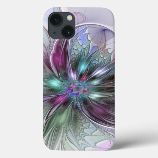 カラフルな幻想抽象的なモダンフラクタルフラワー Case-Mate iPhoneケース (裏面)