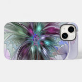 カラフルな幻想抽象的なモダンフラクタルフラワー Case-Mate iPhoneケース (裏面 (横))