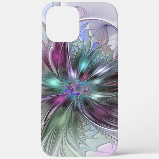 カラフルな幻想抽象的なモダンフラクタルフラワー Case-Mate iPhoneケース (裏面)