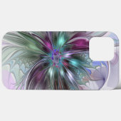 カラフルな幻想抽象的なモダンフラクタルフラワー Case-Mate iPhoneケース (裏面 (横))