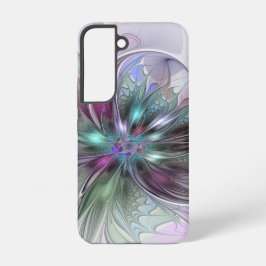 カラフルな幻想抽象的なモダンフラクタルフラワー SAMSUNG GALAXY S22ケース