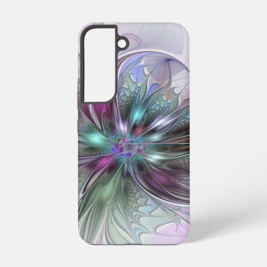 カラフルな幻想抽象的なモダンフラクタルフラワー SAMSUNG GALAXYケース (裏面)