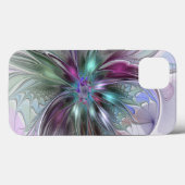 カラフルな幻想抽象的なモダン フラクタル フラワー Case-Mate iPhoneケース (裏面 (横))