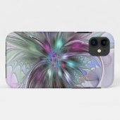 カラフルな幻想抽象的なモダン フラクタル フラワー Case-Mate iPhoneケース (裏面(横))