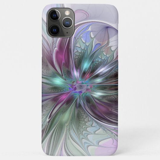 カラフルな幻想抽象的なモダン フラクタル フラワー Case-Mate iPhoneケース (裏面)