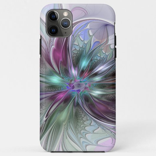 カラフルな幻想抽象的なモダン フラクタル フラワー Case-Mate iPhoneケース (裏面)