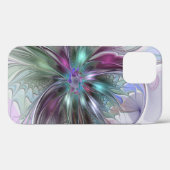 カラフルな幻想抽象的なモダン・フラクタル・フラワー Case-Mate iPhoneケース (裏面 (横))
