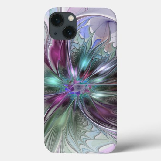 カラフルな幻想抽象的モダンフラクタルフラワー Case-Mate iPhoneケース (裏面)