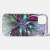 カラフルな幻想抽象的モダンフラクタルフラワー Case-Mate iPhoneケース (裏面 (横))