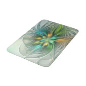 カラフルな幻想的なモダン抽象フラワーフラクタル バスマット (アングル)