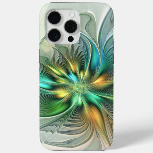カラフルな幻想的なモダン抽象フラワーフラクタル Case-Mate iPhoneケース (裏面)