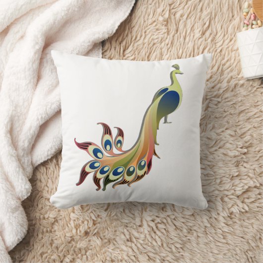 カラフルな幻想的な鳥の枕 クッション (ブランケット)