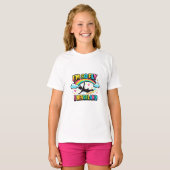 カラフルな幻想飛行少年 虹 星 かわいい子供 Tシャツ (正面フル)