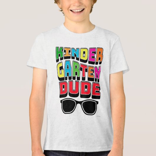 カラフルな幼稚園のデザイン クールな学校の雰囲気 トライブレンドＴシャツ (正面)