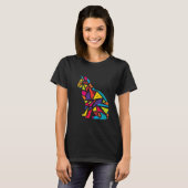 カラフルな幾何学アニマル Tシャツ (正面フル)