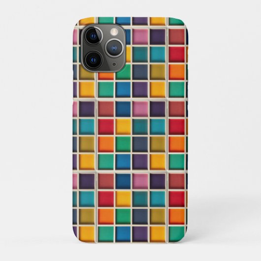 カラフルな幾何学グリッドパネル Case-Mate iPhoneケース (裏)
