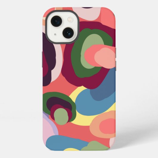 カラフルな幾何学デザイン iPhoneケース (裏面)