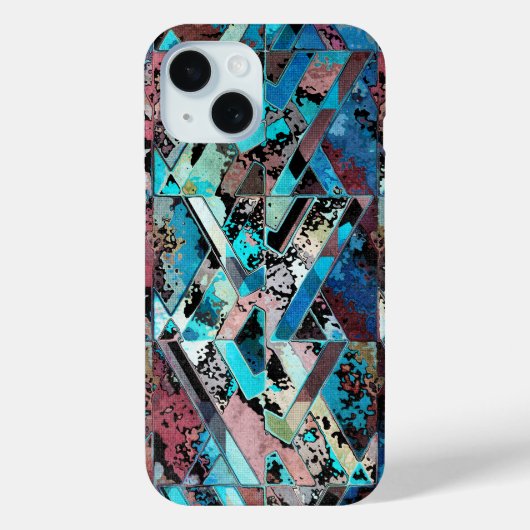 カラフルな幾何学抽象パターン Case-Mate iPhoneケース (裏面)