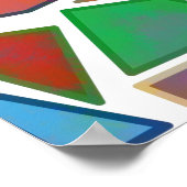 カラフルな幾何学抽象形状アート ポスター (角)