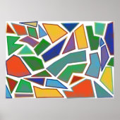 カラフルな幾何学抽象形状アート ポスター (正面)