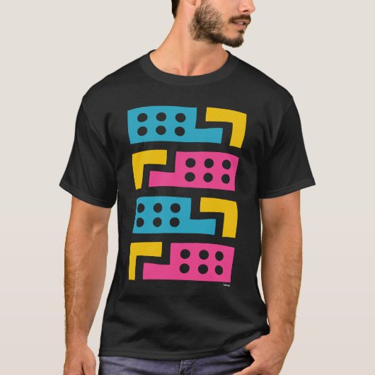 カラフルな幾何学抽象構成 Tシャツ (正面)