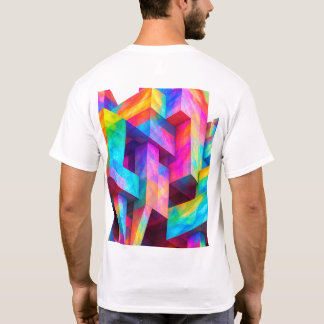カラフルな幾何学抽象Tシャツ - ビブラントモード Tシャツ
