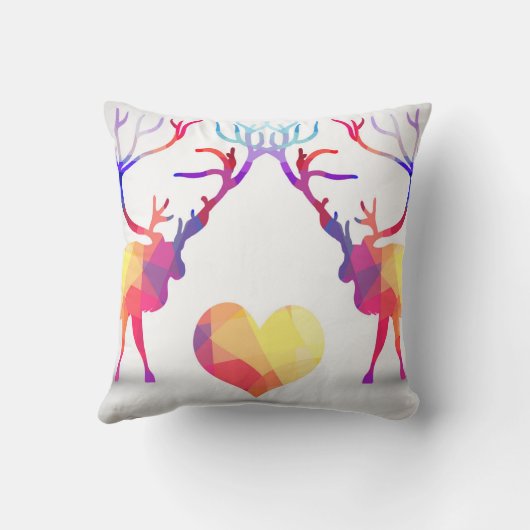 カラフルな幾何学模様のエルクスロー枕 クッション (裏面)