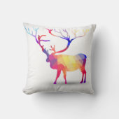 カラフルな幾何学模様のエルクスロー枕 クッション (正面)