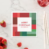カラフルな幾何学模様のクリスマスデザイン スタンダードカクテルナプキン (インサイチュ)