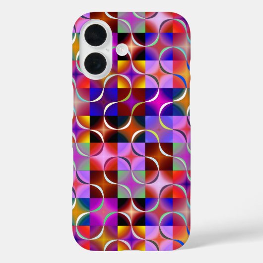カラフルな幾何学模様のスクエア Case-Mate iPhoneケース (裏面)