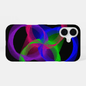 カラフルな幾何学模様のブレンド iPhone 16 カバー (裏面横)