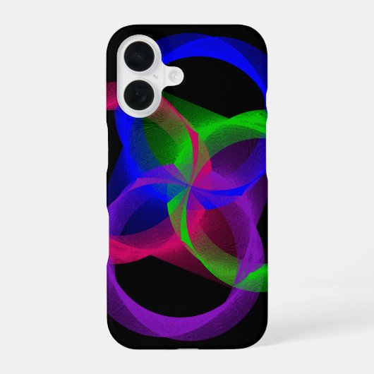 カラフルな幾何学模様のブレンド iPhone 16 カバー (裏面)