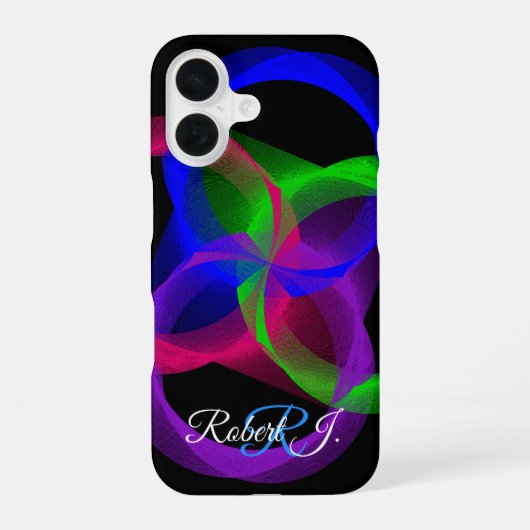 カラフルな幾何学模様のブレンド iPhone 16 カバー (裏面)