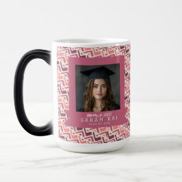 カラフルな幾何学模様の卒業クラス モーフィングマグカップ