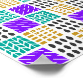 カラフルな幾何学模様の抽象スクエア柄 ポスター (角)