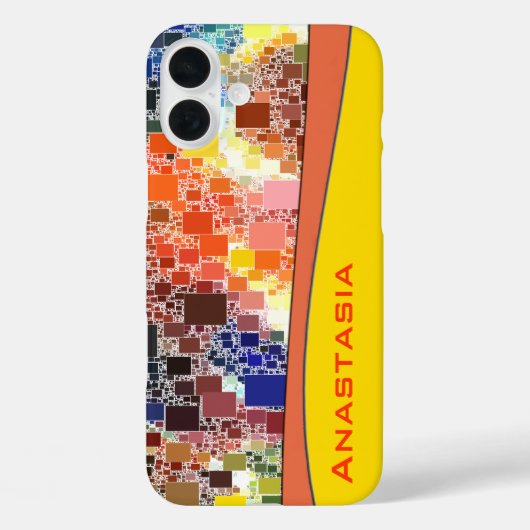カラフルな幾何学模様の抽象的なオーダーメイド Case-Mate iPhoneケース (裏面)