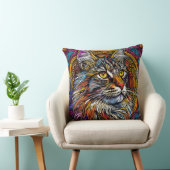 カラフルな幾何学模様の猫の抽象的なスタイルのシーン 🐱 クッション (椅子)