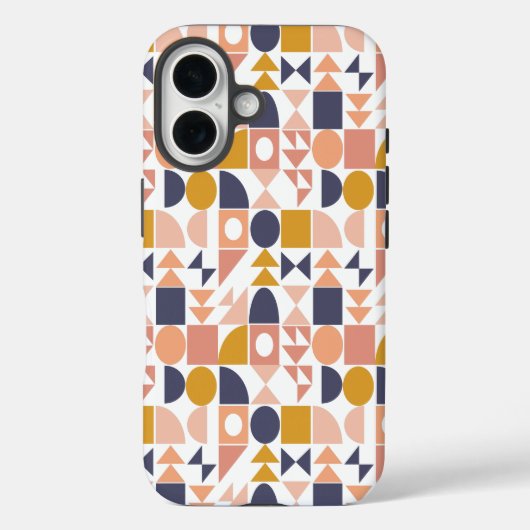 カラフルな幾何学模様の秋色デザイン Case-Mate iPhoneケース (裏面)
