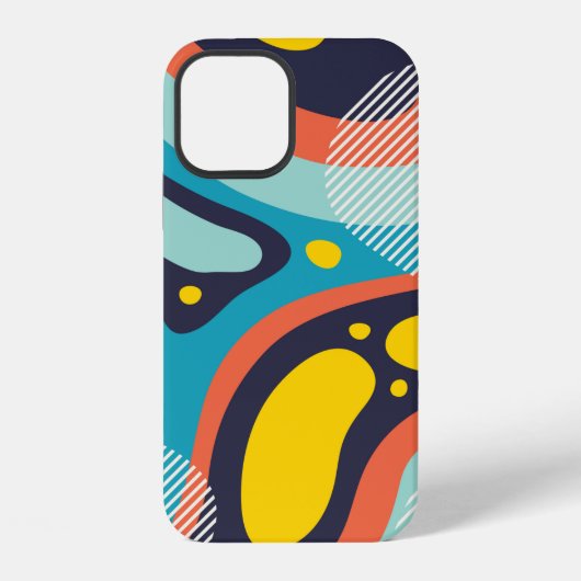 カラフルな幾何学模様の背景 iPhoneケース (裏面)