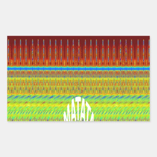 カラフルな幾何学模様アートプリント 長方形シール (正面)