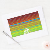 カラフルな幾何学模様アートプリント 長方形シール (封筒)