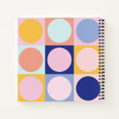 カラフルな幾何学模様 パターン ピンク ブルー イエロー ノートブック (裏面)